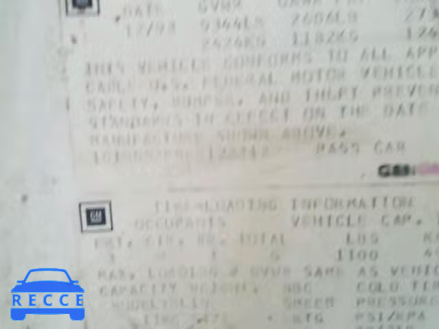 1994 CHEVROLET CAPRICE CL 1G1BN52P5RR122212 зображення 9