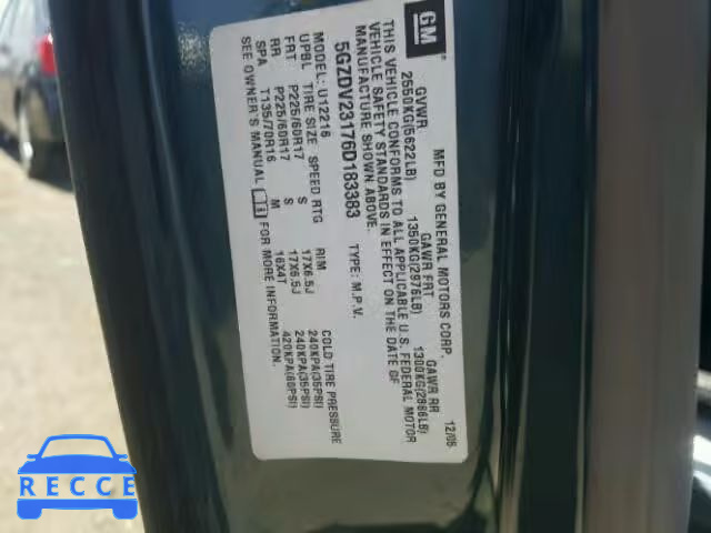 2006 SATURN RELAY 3 5GZDV23176D183383 Bild 9