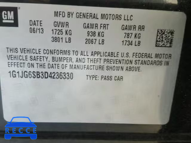 2013 CHEVROLET SONIC RS 1G1JG6SB3D4236330 image 9