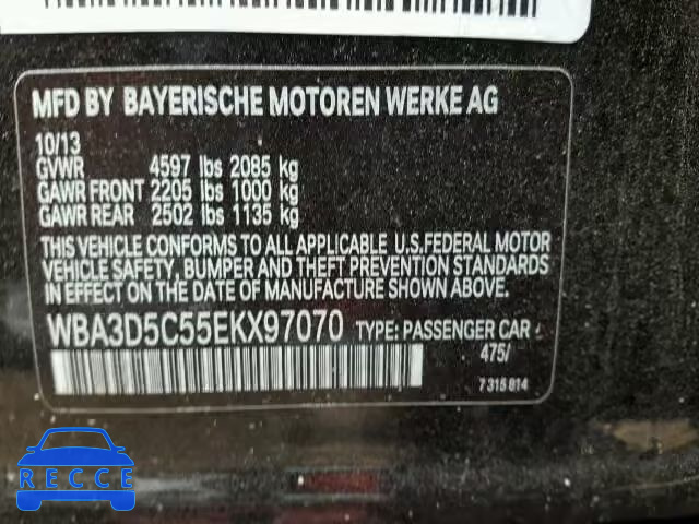 2014 BMW 328D XDRIV WBA3D5C55EKX97070 зображення 9