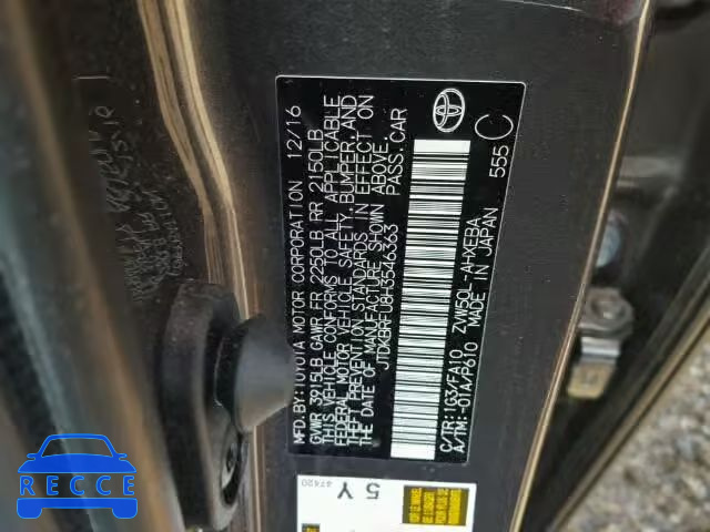 2017 TOYOTA PRIUS JTDKBRFU8H3546363 image 9