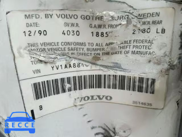 1991 VOLVO 240 YV1AA8846M1443271 Bild 9