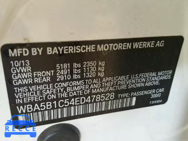 2014 BMW 535I WBA5B1C54ED478528 image 9