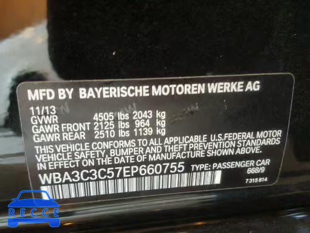 2014 BMW 320I XDRIV WBA3C3C57EP660755 image 9
