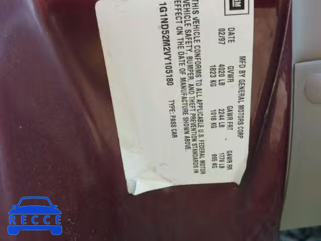 1997 CHEVROLET MALIBU 1G1ND52M2VY105180 image 9