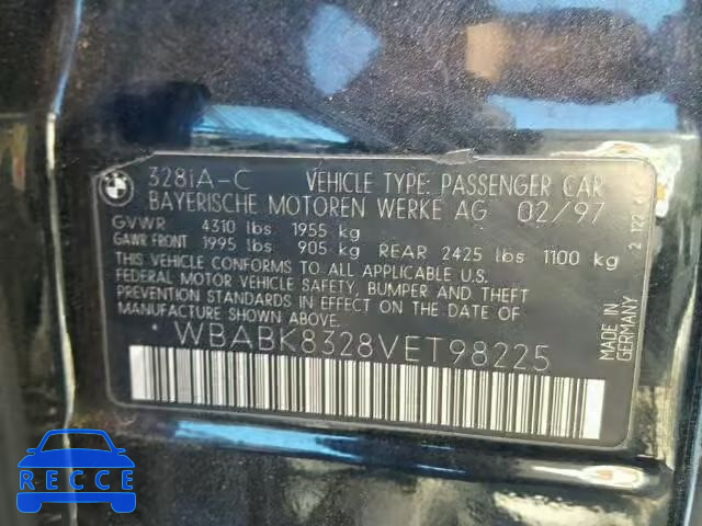 1997 BMW 328IC AUTO WBABK8328VET98225 image 9