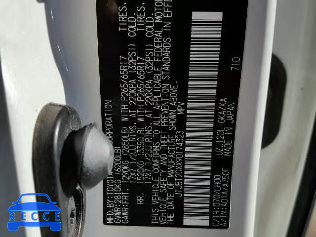 2009 LEXUS GX 470 JTJBT20XX90174323 image 9
