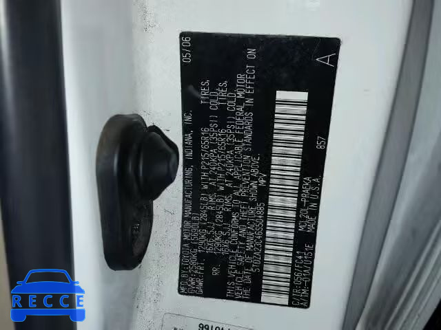 2006 TOYOTA SIENNA 5TDZA23C46S504885 image 9