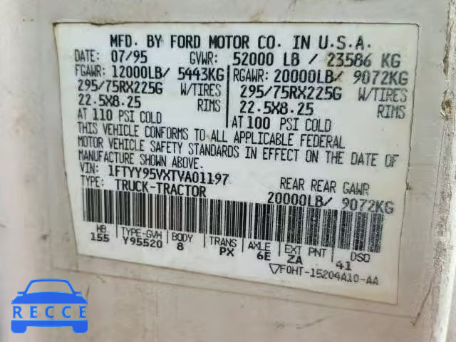 1996 FORD CONVENTION 1FTYY95VXTVA01197 image 9