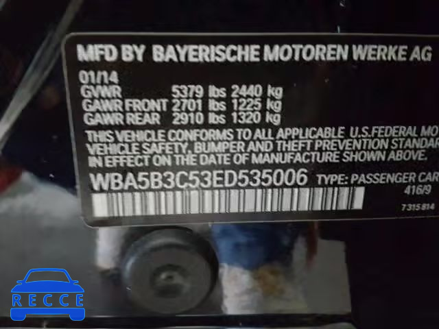 2014 BMW 535XI WBA5B3C53ED535006 image 9