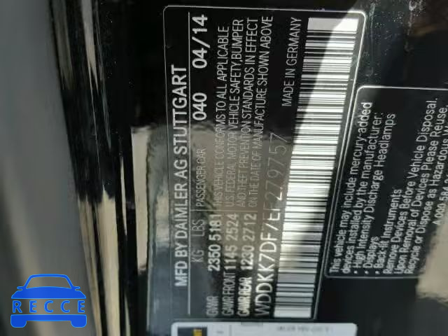 2014 MERCEDES-BENZ E550 WDDKK7DF7EF279757 image 9