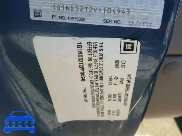 1997 CHEVROLET MALIBU 1G1ND52T2VY104943 image 9