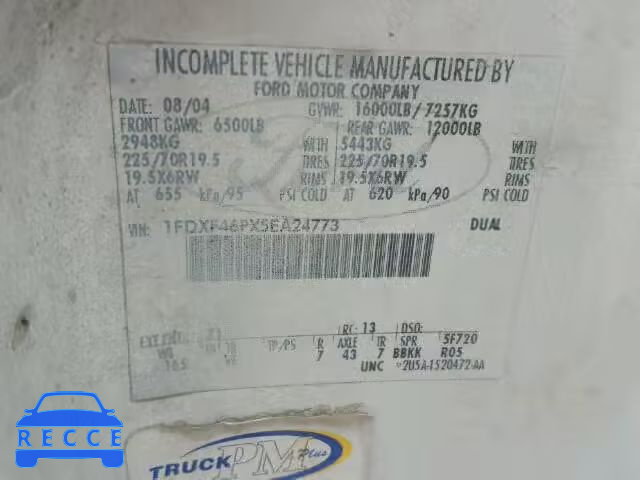 2005 FORD F450 SUPER 1FDXF46PX5EA24773 image 9