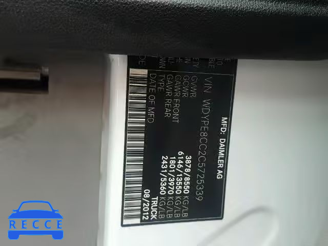 2012 FREIGHTLINER SPRINTER WDYPE8CC2C5725339 image 9