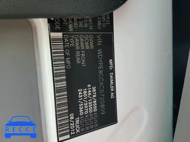 2012 FREIGHTLINER SPRINTER WDYPE8CCXC5720809 image 9