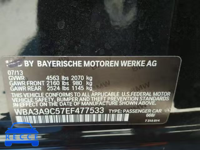 2014 BMW 335I WBA3A9C57EF477533 Bild 9