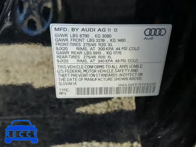 2014 AUDI Q7 PREMIUM WA1LGAFE7ED010228 зображення 9