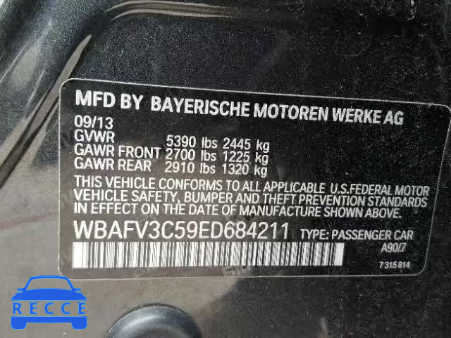 2014 BMW 535D XDRIV WBAFV3C59ED684211 image 9