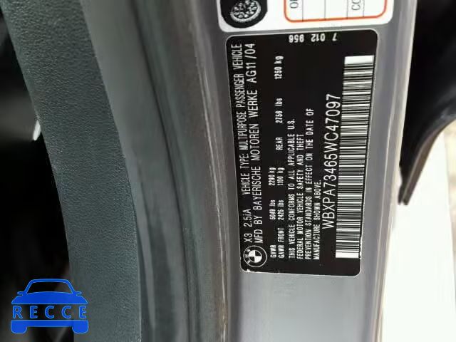 2005 BMW X3 2.5 WBXPA73465WC47097 image 9