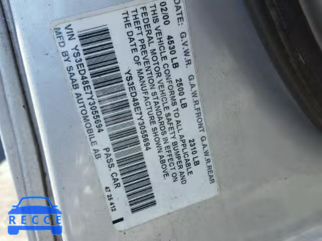 2000 SAAB 9-5 YS3ED48E7Y3055694 image 9