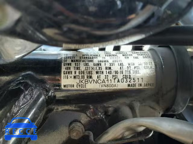 1996 KAWASAKI VN800 JKBVNCA11TA032511 зображення 9