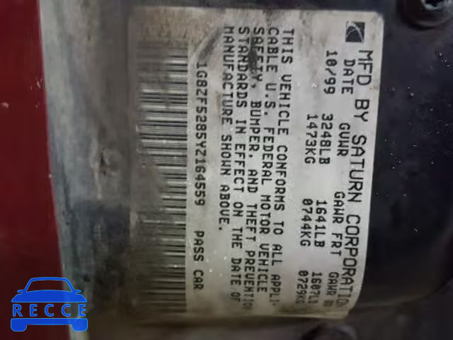 2000 SATURN SL 1G8ZF5285YZ164559 image 9