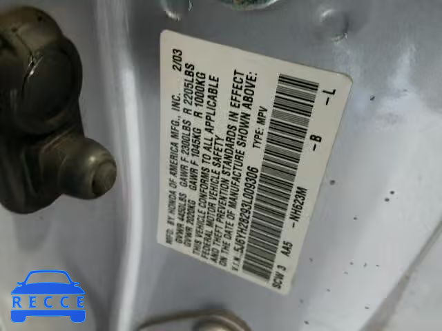 2003 HONDA ELEMENT DX 5J6YH28293L009306 image 9