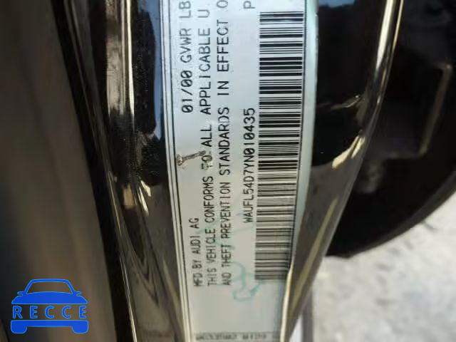 2000 AUDI A8 QUATTRO WAUFL54D7YN010435 image 9
