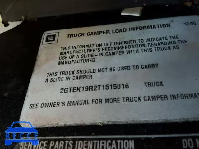 1996 GMC SIERRA K15 2GTEK19R2T1515016 Bild 9