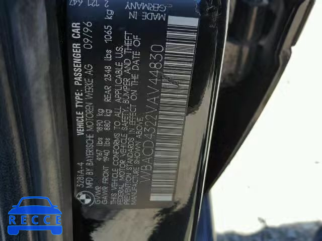 1997 BMW 328I AUTOMATIC WBACD4322VAV44830 image 9