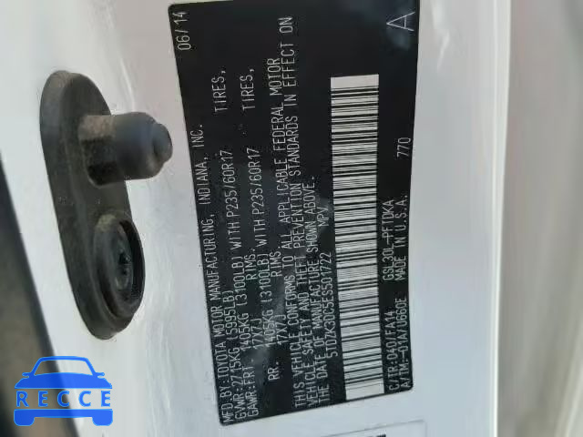 2014 TOYOTA SIENNA 5TDZK3DC5ES501722 image 9