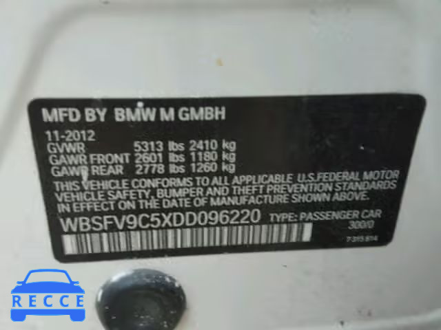 2013 BMW M5 WBSFV9C5XDD096220 image 9
