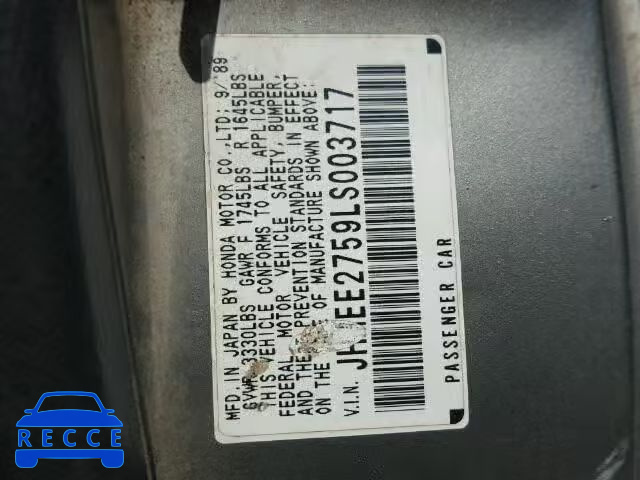 1990 HONDA CIVIC JHMEE2759LS003717 image 9