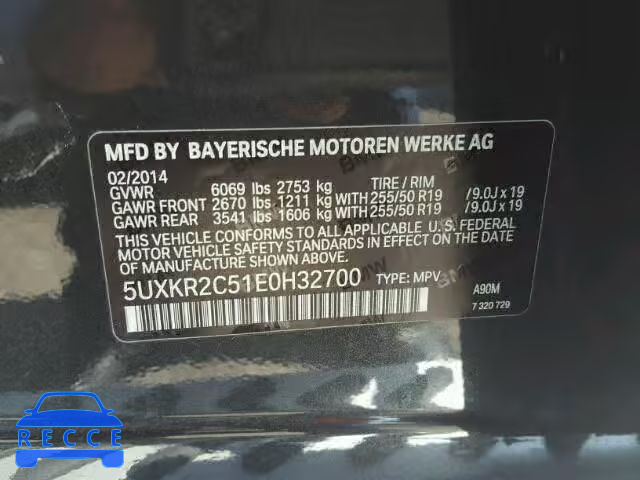 2014 BMW X5 SDRIVE3 5UXKR2C51E0H32700 Bild 9