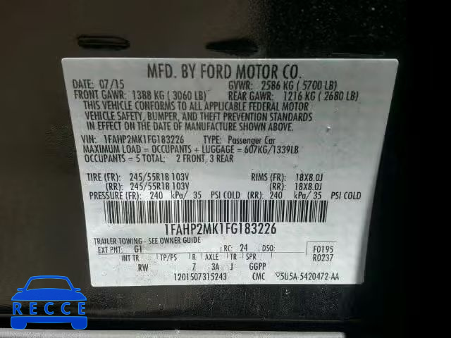 2015 FORD TAURUS INT 1FAHP2MK1FG183226 image 9