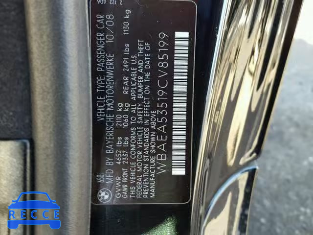 2009 BMW 650 I WBAEA53519CV85199 image 9