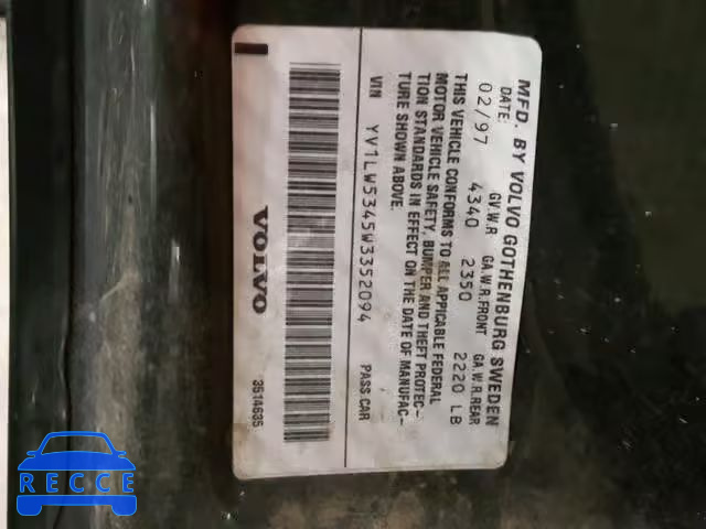1998 VOLVO V70 T5 TUR YV1LW5345W3352094 image 9