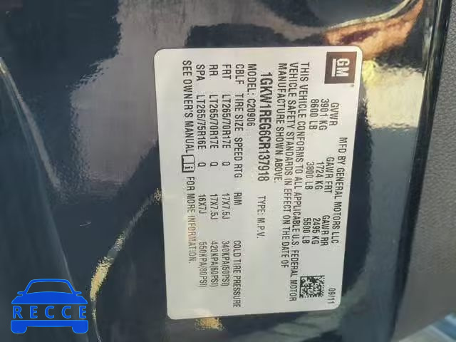 2012 GMC YUKON XL C 1GKW1REG6CR137918 image 9