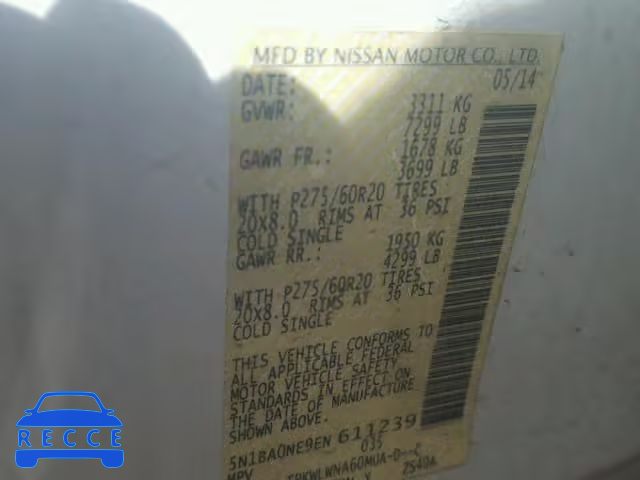2014 NISSAN ARMADA PLA 5N1BA0NE9EN611239 image 9