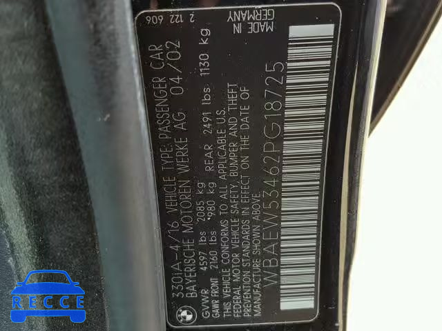 2002 BMW 330 XI WBAEW53462PG18725 image 9