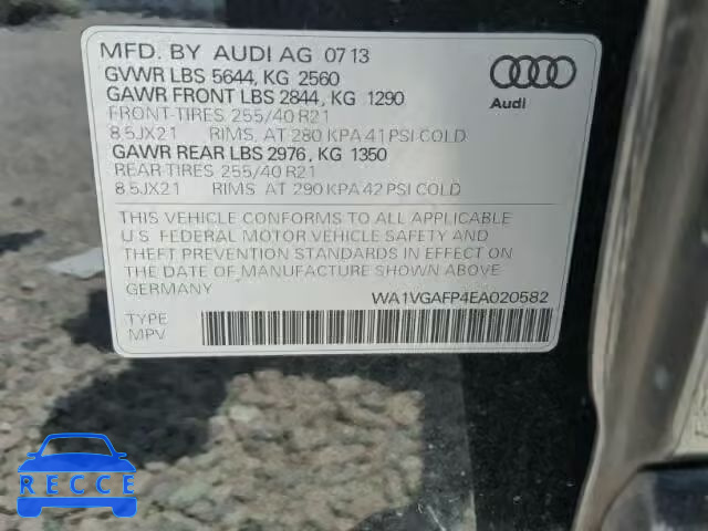 2014 AUDI SQ5 PRESTI WA1VGAFP4EA020582 зображення 9