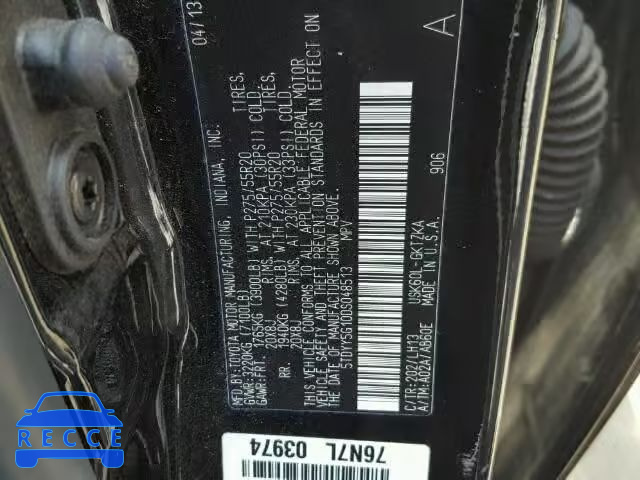 2013 TOYOTA SEQUOIA PL 5TDYY5G10DS048513 image 9
