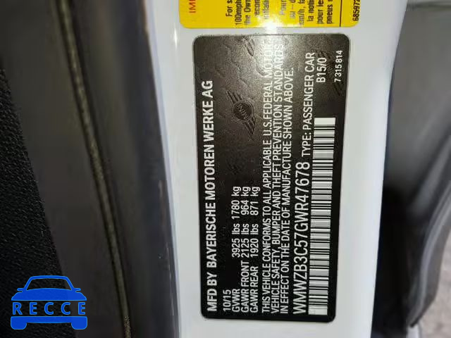2016 MINI COOPER COU WMWZB3C57GWR47678 image 9