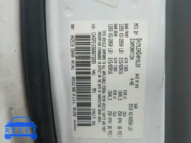 2006 DODGE CARAVAN C/ 1D4GP21E66B673293 image 9