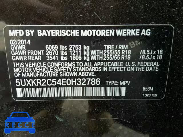 2014 BMW X5 SDRIVE3 5UXKR2C54E0H32786 image 9
