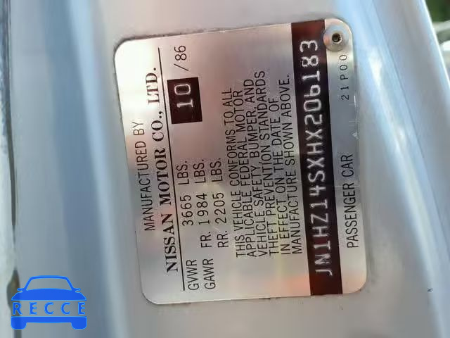 1987 NISSAN 300ZX JN1HZ14SXHX206183 image 9