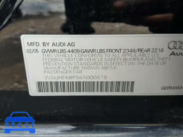 2006 AUDI A3 2 WAUHF68P56A000419 Bild 9