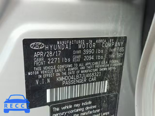 2018 HYUNDAI ELANTRA SP KMHD04LB7JU468321 image 9