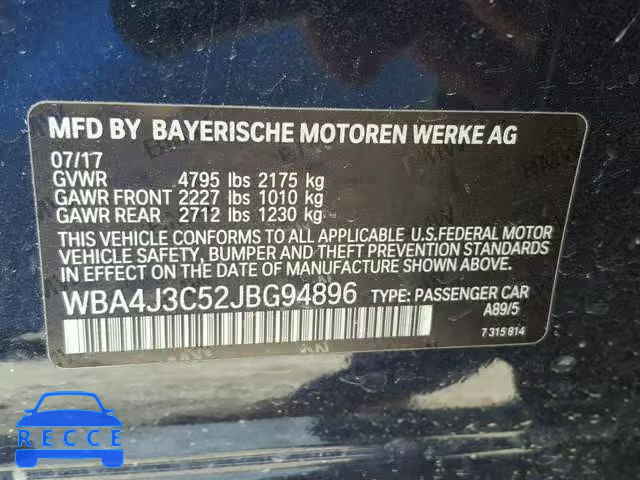 2018 BMW 430XI GRAN WBA4J3C52JBG94896 image 9