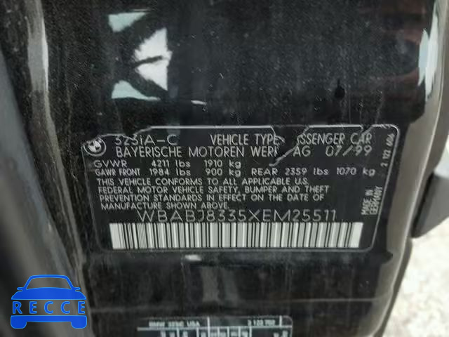 1999 BMW 323 IC AUT WBABJ8335XEM25511 зображення 9